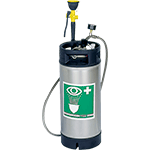LVD16Y - Fusto portatile lt.18 con doccetta di emergenza estraibile col.GIALLA