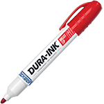 MAK966R - pennarello industriale DURA INK punta tonda mm 4 colore ROSSO