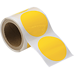 NBC100Y - rotolo da 300 cerchi adesivi col.GIALLO diametro mm 100 spess.mm 0,20