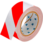 NBN50WR - nastro adesivo BIANCO/ROSSO in poliestere H mm 50x30mt spessor mm 0,20