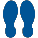 NBP89B - confezione 10 orme adesive in poliestere adesivo colore BLU