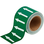 NBTF100GW - frecce adesive in rotolo per tubazioni VERDE/BIANCO h.mm 100