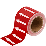 NBTF100RW - frecce adesive in rotolo per tubazioni ROSSO/BIANCO h.mm 100