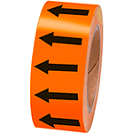NBTF50AN - frecce adesive in rotolo per tubazioni ARANCIO/NERO h.mm 50