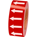 NBTF50RW - frecce adesive in rotolo per tubazioni ROSSO/BIANCO h.mm 50