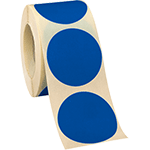 NEB20B - rotolo da 500 bollini adesivi diametro mm 20 colore BLU