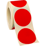 NEB20R - rotolo da 500 bollini adesivi diametro mm 20 colore ROSSO