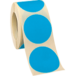 NEB35C - rotolo da 500 bollini adesivi diametro mm 35 colore CELESTE