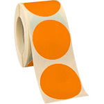 NEB50A - rotolo da 500 bollini adesivi diametro mm 50 colore ARANCIO