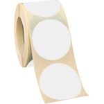 NEB50W - rotolo da 500 bollini adesivi diametro mm 50 colore BIANCO