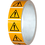 NPS110150 - rotolo da 250 pittogrammi adesivi lato mm  50 PERICOLO GENERICO