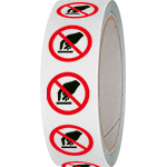 NPS1315100 - rotolo da 250 pittogrammi adesivi lato mm 100 VIETATO TOCCARE