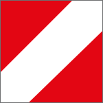 NR36H - Autoadesivo rifrangente 200 x 200 BIANCO/ROSSO CL.2
