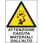 PO5001 - cartello in Polionda Attenzione caduta materiali dall'alto