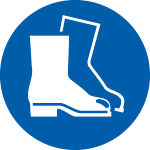 PP1355 - segnale adesivo circolare per pavimenti obbligo indossare scarpe di ..
