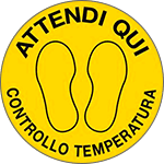 PP309 - Bollo fondo giallo Attendi qui - controllo temperatura