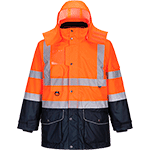 PWT0426L - giacca Traffic HI 7 in 1 arancione/navy tg. L