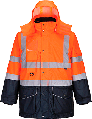 PWT0426XL - giacca Traffic HI 7 in 1 arancione/navy tg. XL