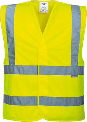 PWT047L/XL - Gilet due bande orizzontali e verticali Hi-Vis giallo tg.L/XL