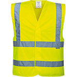 PWT047S/M - Gilet due bande orizzontali e verticali Hi-Vis giallo tg.S/M