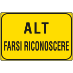 R5664J - Cartello ALT farsi riconoscere