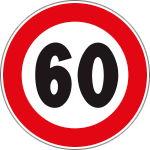 R80060 - Disco alluminio rifrangente H.I.limite velocità  60Km