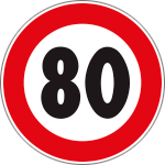 R80080 - Disco alluminio rifrangente H.I.limite velocità  80Km