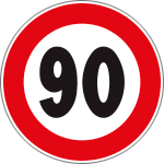 R96090 - Disco adesivo rifrangente  H.I.limite velocità  90Km