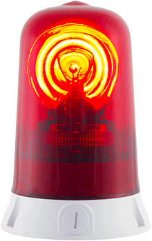 RA12R - Segnalatore rotante base piana 12Vcc rosso