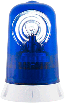 RA24B - Segnalatore rotante base piana 24Vcc blu