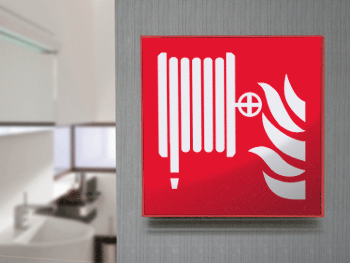 SECET13A - segnale vetro CRYSTAL monofacciale lancia antincendio EN ISO 7010