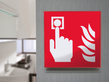 SECET14B - segnale vetro CRYSTAL monofacciale pulsante all. antinc. EN ISO 7010