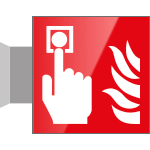 SECET14BA - segnale vetro CRYSTAL bifacciale pulsante all. antinc. EN ISO 7010