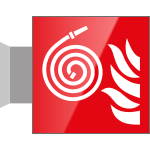 SECET15BA - segnale in vetro CRYSTAL a bandiera bifacciale 150x150 piu'simbolo