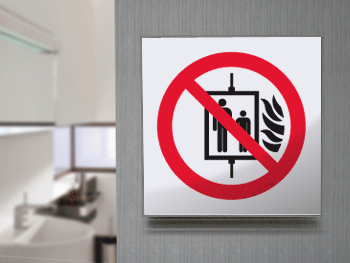 SECET18B - segnale vetro CRYSTAL monofacciale non usare ascensore EN ISO 7010