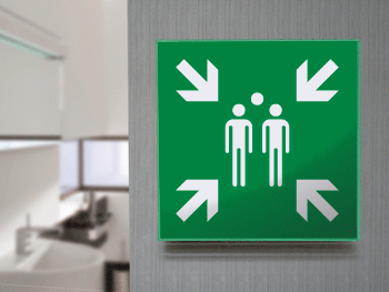 SECET26A - segnale vetro CRYSTAL monofacciale punto raccolta EN ISO 7010