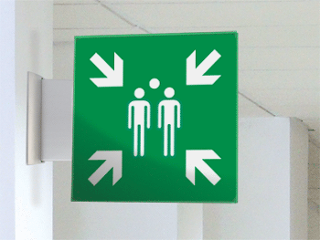 SECET26BA - segnale vetro CRYSTAL bifacciale punto raccolta EN ISO 7010