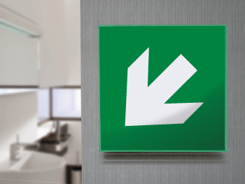 SECET27B - segnale vetro CRYSTAL monofacciale freccia diagonale