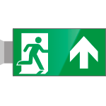 SECET32BA - segnale vetro CRYSTAL bifacciale uscita emergenza EN ISO 7010