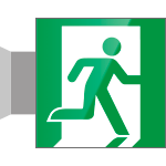 SECET33BB - segnale vetro CRYSTAL bifacciale uscita emergenza EN ISO 7010