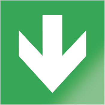 SECET8A - segnale vetro CRYSTAL monofacciale freccia in basso