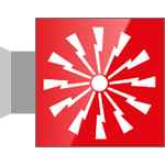 SECT12BB - segnale in vetro CRYSTAL a bandiera bifacciale 200x200 piu'simbolo
