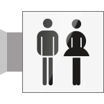 SECT21BA - segnale in vetro CRYSTAL a bandiera bifacciale 150x150 piu'simbolo