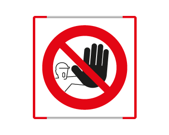 SEM1312GC - targa monofacciale METAL prof. ROSSO simbolo vietato access EN ISO7010