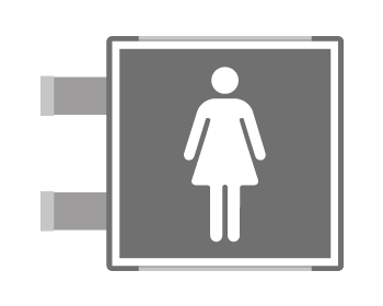 SEM15643BAC - segnaletica all.Metal prof.GRIGIO bifacciale TOILET DONNA EN ISO 7010