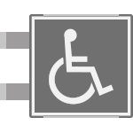 SEM15653BAC - segnaletica all.Metal prof.GRIGIO bifacciale TOILET DISABILI ENISO7010