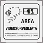 SEM5008A - segnale alluminio METAL monofacciale 150x150 Area Videosorvegliata