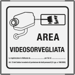 SEM5008AC - Segnale all.METAL profilo GRIGIO monofacciale Area Videosorvegliata