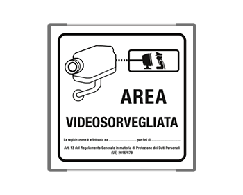 SEM5008AC - Segnale all.METAL profilo GRIGIO monofacciale Area Videosorvegliata