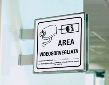 SEM5008BA - Segnale all.METAL bifacciale Area Videosorvegliata